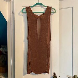 Unique Copper Sleeveless Knit Tunic Top